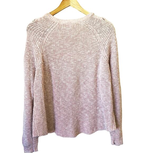 Cloud Chaser Y2K Pink Crewneck Sweater Cutout Ribbed Women’s XL Cozy Stretch - Picture 9 of 9